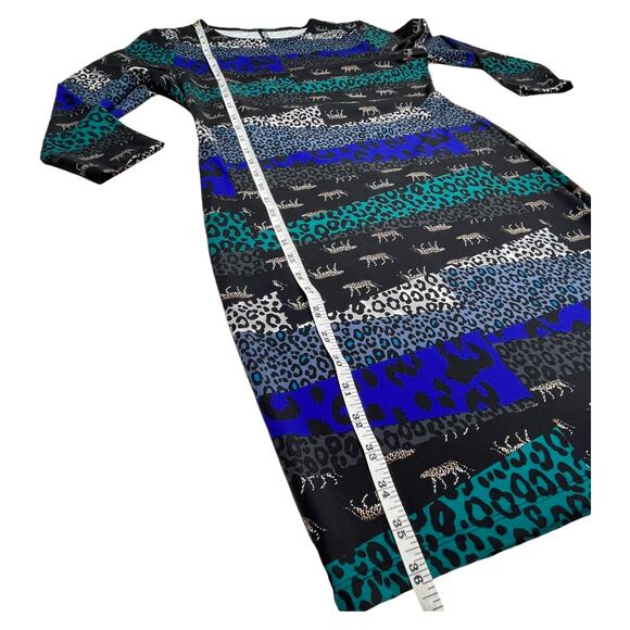 Victoria Secret Bodycon Animal Cheetah Print Little Black Dress Size Large - Picture 10 of 11